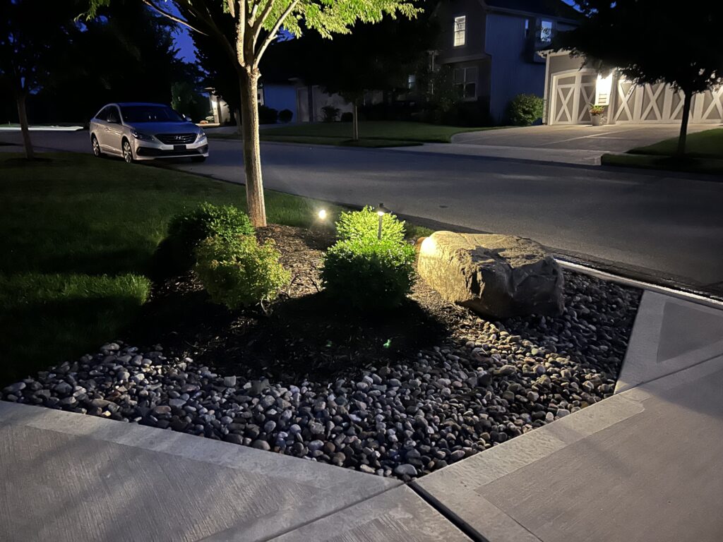 close-up of landscape lighting